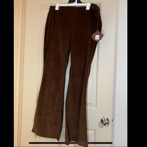 Brown, Corduroy, Flared pants, stretchy waist